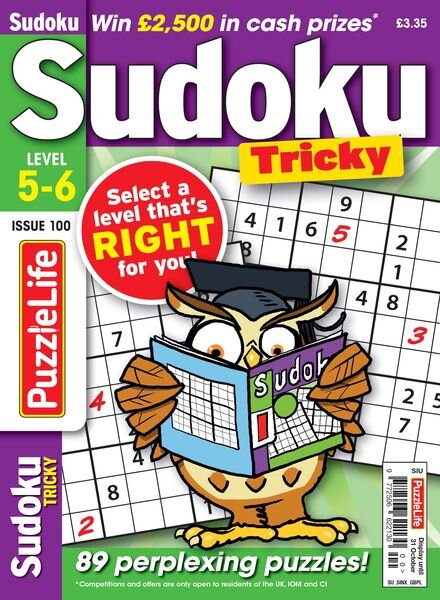 PuzzleLife Sudoku Tricky – Issue 100 2024 Cover