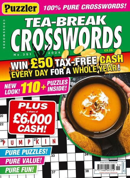 Puzzler Tea-Break Crosswords – Issue 351 2024 Cover