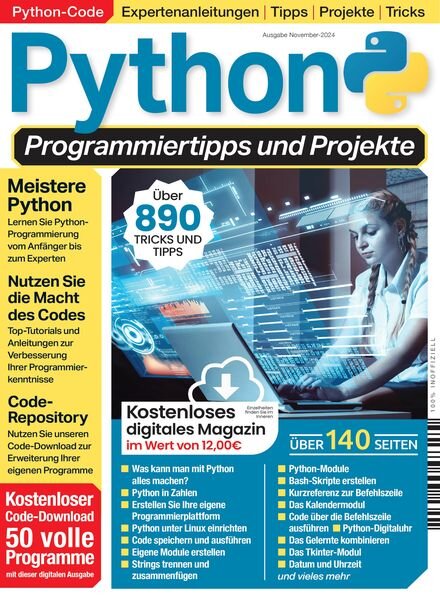 Python Programmiertipps und Projekte – November 2024 Cover