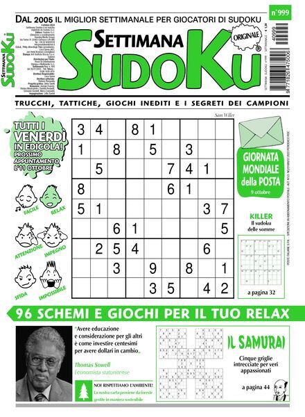 Settimana Sudoku – 4 Ottobre 2024 Cover