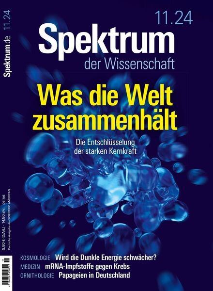 Spektrum der Wissenschaft – November 2024 Cover