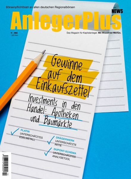 AnlegerPlus News – November 2024 Cover