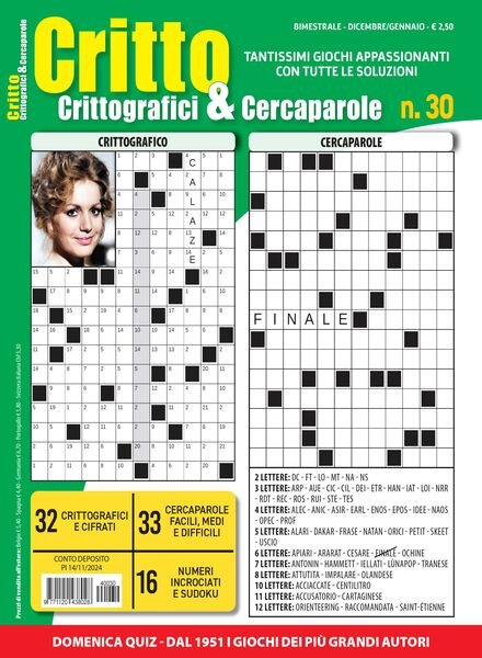 Crittografici & Carcaparole – Dicembre 2024 – Gennaio 2025 Cover