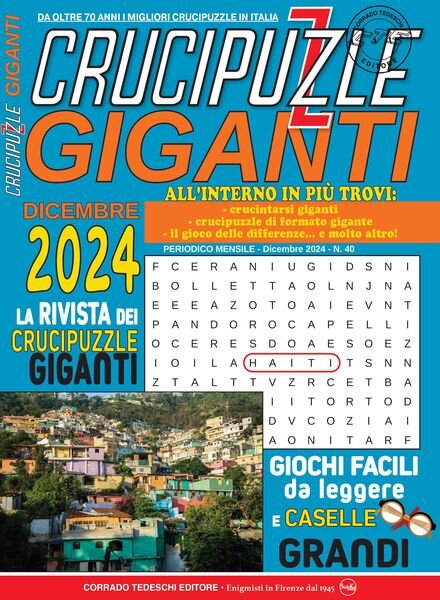 Crucipuzzle Giganti – Dicembre 2024 Cover