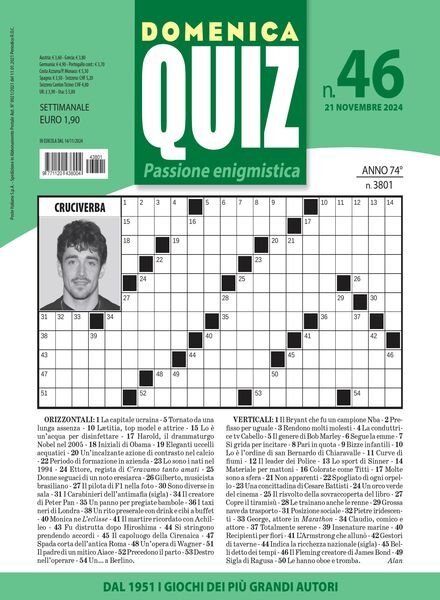Domenica Quiz – 21 Novembre 2024 Cover
