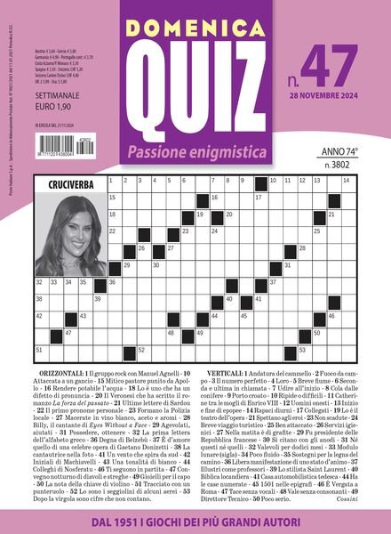Domenica Quiz – 28 Novembre 2024 Cover