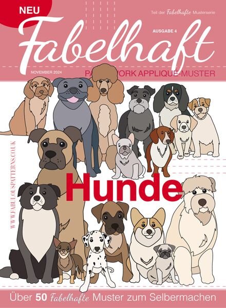 Fabelhaft Patchwork Applique-Muster – Dogs – November 2024 Cover