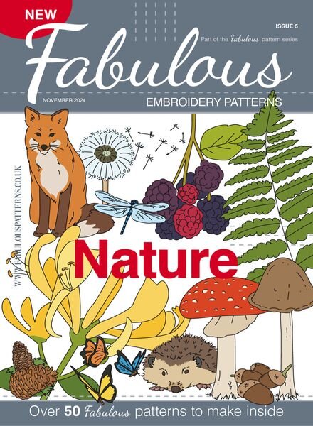 Fabulous Embroidery Patterns – Nature – November 2024 Cover