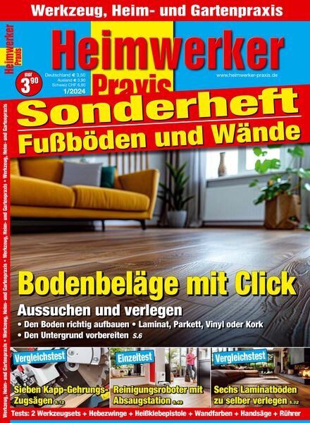 Heimwerker Praxis Sonderhefte Fussboden und Wande – Ausgabe 1 2024 Cover