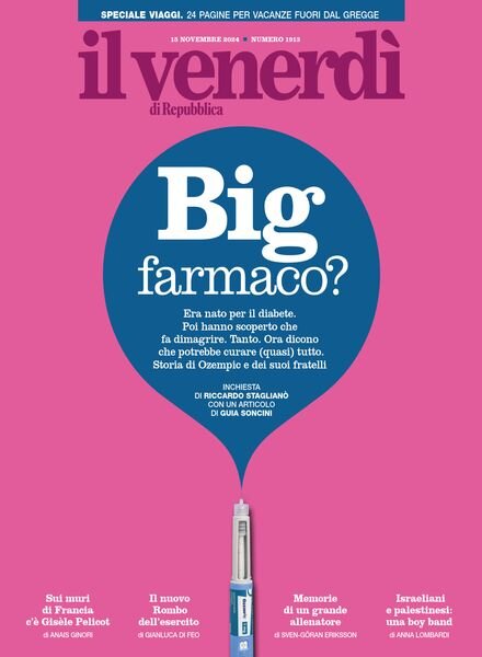 Il Venerdi di Repubblica – 15 Novembre 2024 Cover