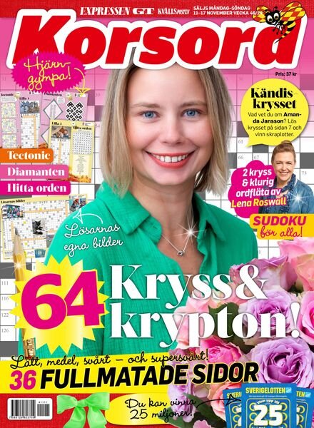 Korsord – 11 November 2024 Cover