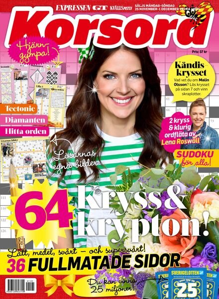 Korsord – 25 November 2024 Cover