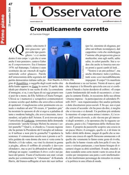 L’Osservatore – 23 Novembre 2024 Cover