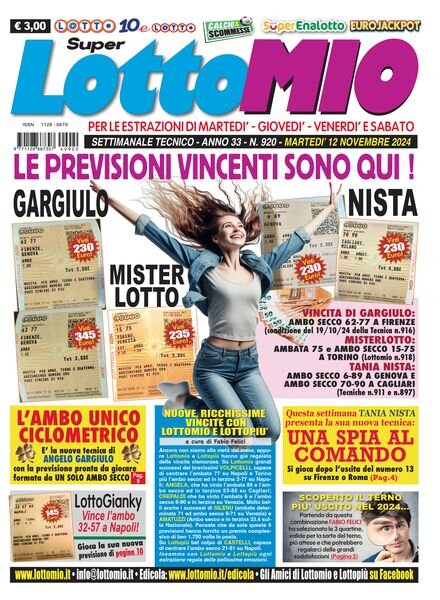 Lottomio del Giovedi – 12 Novembre 2024 Cover