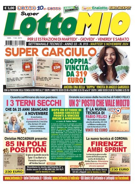 Lottomio del Giovedi – Novembre 2024 Cover
