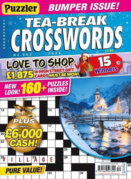 Puzzler Tea-Break Crosswords – Issue 352 2024 Cover