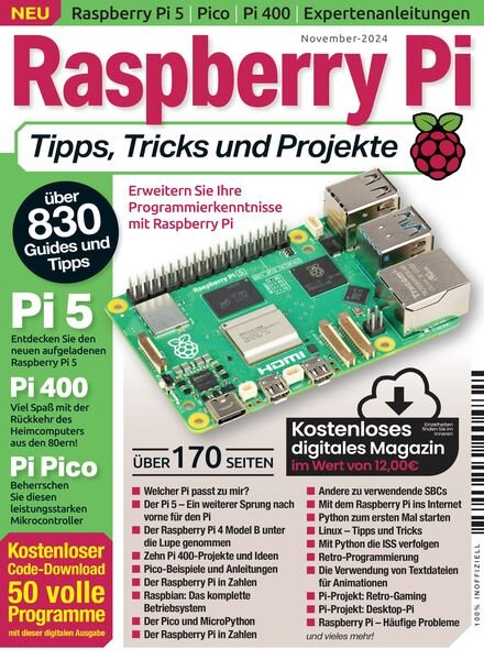 Raspberry Pi Tipps Tricks und Projekte – November 2024 Cover