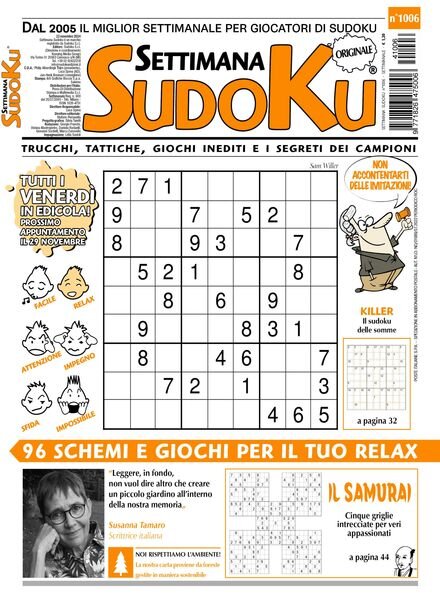 Settimana Sudoku – 22 Novembre 2024 Cover