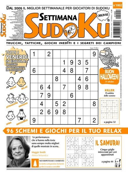 Settimana Sudoku – 25 Ottobre 2024 Cover