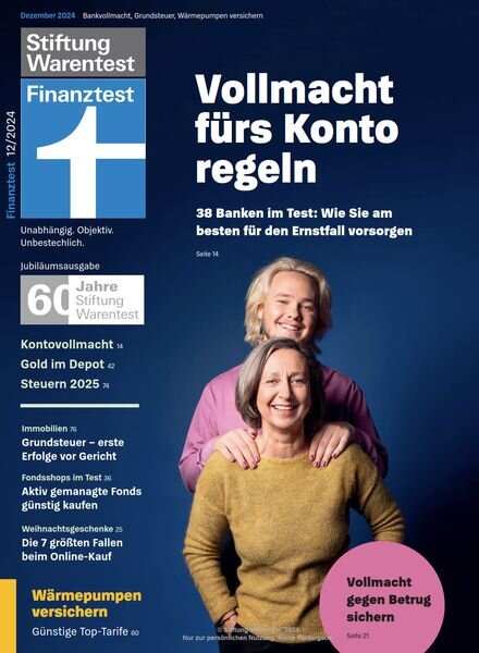 Stiftung Warentest Finanztestest – Dezember 2024 Cover