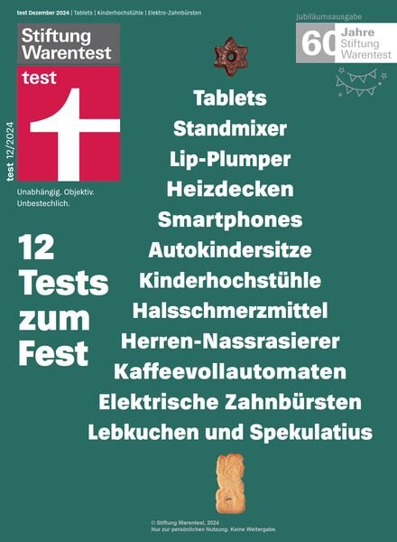 Stiftung Warentest Test – Dezember 2024 Cover