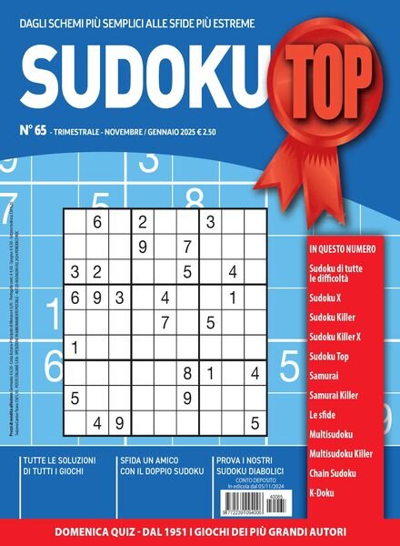 Sudoku Top – Novembre-Dicembre 2024 – Gennaio 2025 Cover