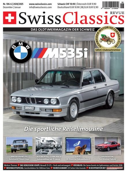 SwissClassics Revue – Dezember 2024 – Januar 2025 Cover