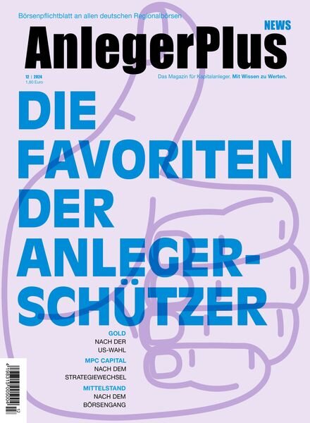 AnlegerPlus News – Dezember 2024 Cover