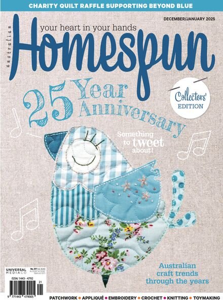 Australian Homespun – December 2024 – January 2025 Cover
