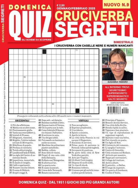 Cruciverba Segreti – Gennaio-Febbraio 2025 Cover