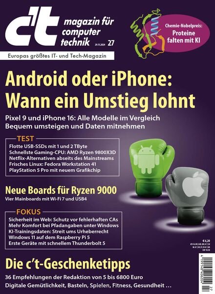c’t Magazin fur Computertechnik – 29 November 2024 Cover