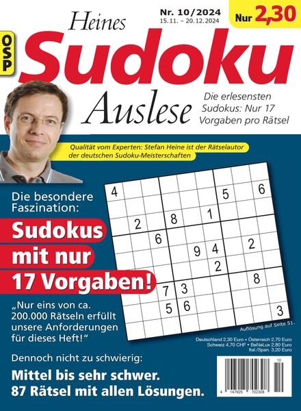 Heines Sudoku Auslese – Nr 10 2024 Cover