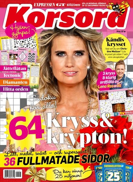 Korsord – 16 December 2024 Cover