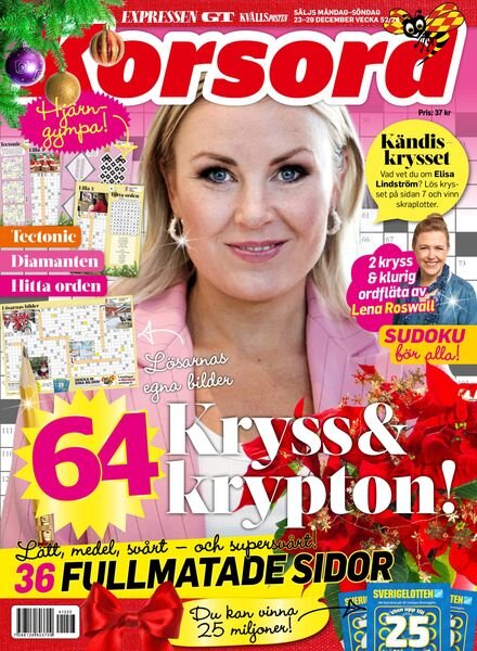 Korsord – 23 December 2024 Cover