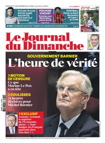 Le Journal du dimanche – 2 Decembre 2024 Cover