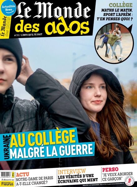 Le Monde des Ados – 27 Novembre 2024 Cover