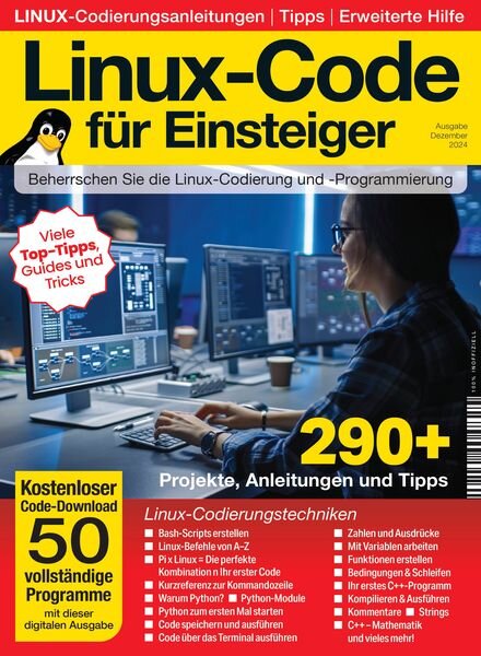 Linux fur Einsteiger – Dezember 2024 Cover
