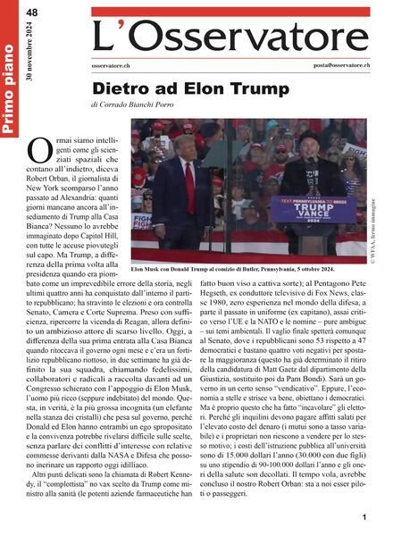 L’Osservatore – 30 Novembre 2024 Cover