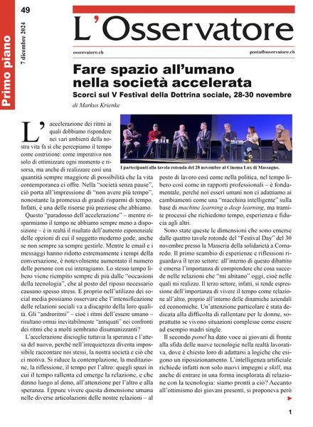 L’Osservatore – 7 Dicembre 2024 Cover
