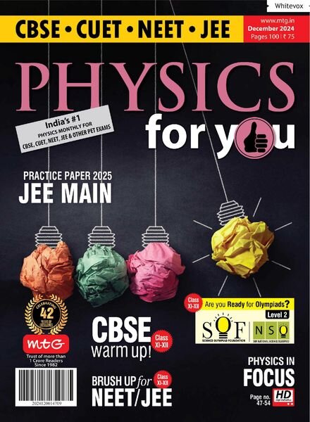 Physics For You – December 2024 Cover