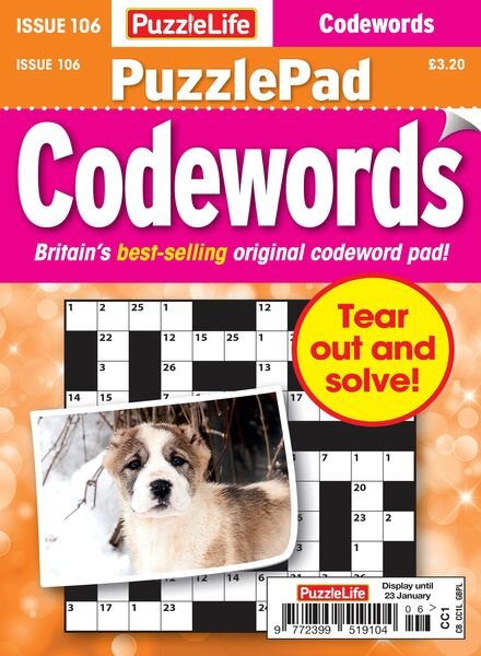 PuzzleLife PuzzlePad Codewords – December 2024 Cover