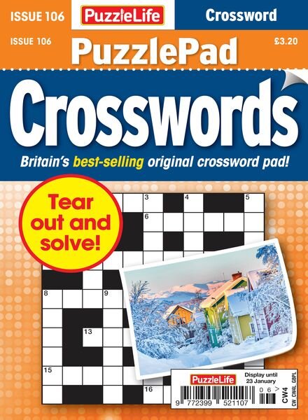 PuzzleLife PuzzlePad Crosswords – December 2024 Cover