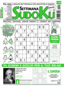Settimana Sudoku – 13 Dicembre 2024