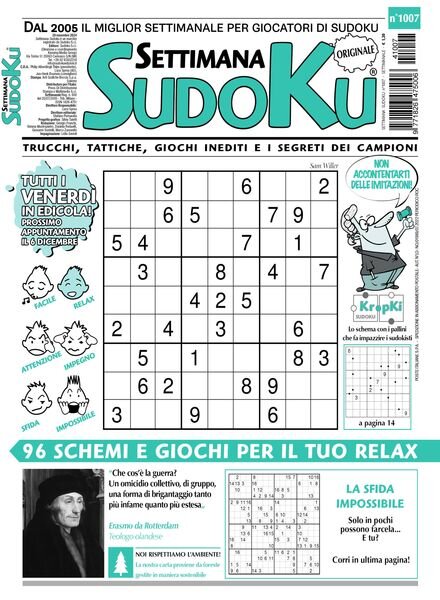 Settimana Sudoku – 29 Novembre 2024 Cover