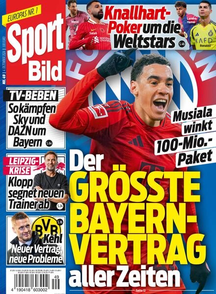 Sport Bild – 4 Dezember 2024 Cover