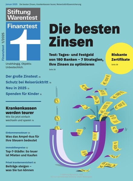 Stiftung Warentest Finanztest Magazin – Januar 2025 Cover