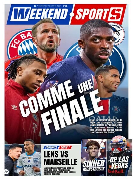 Week-end Sports – 22 Novembre 2024 Cover