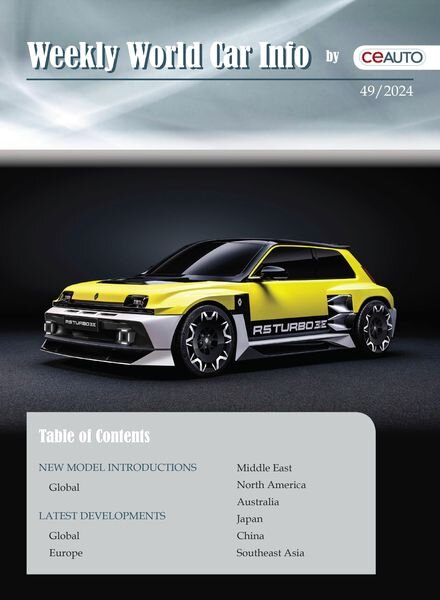 Weekly World Car Info – 14 December 2024 Cover