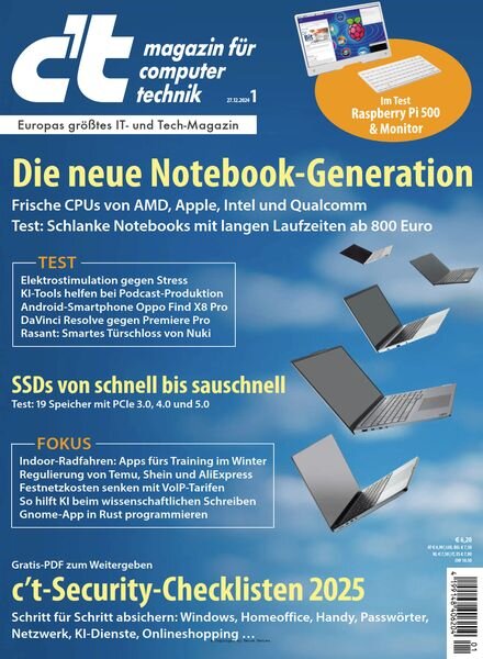 ct Magazin fur Computertechnik – 27 Dezember 2024 Cover