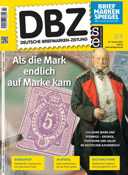 Deutsche Briefmarken-Zeitung – 20 Januar 2025 Cover